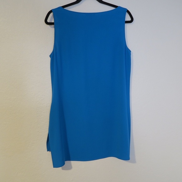 Eileen Fisher Silk Shift Dress Quiet Luxury Classic Formal Lightweight Blue XS - Picture 6 of 7